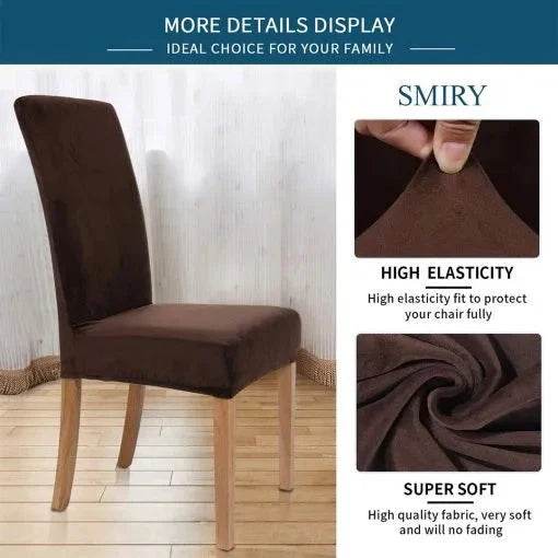 Fitted Style cotton Jersey chair covers brown