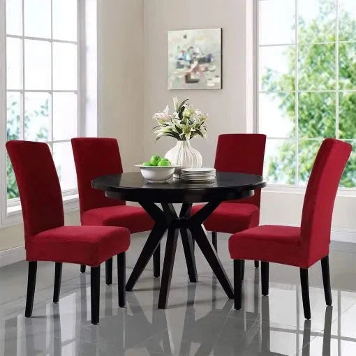 Fitted Style cotton Jersey Chair covers Maroon