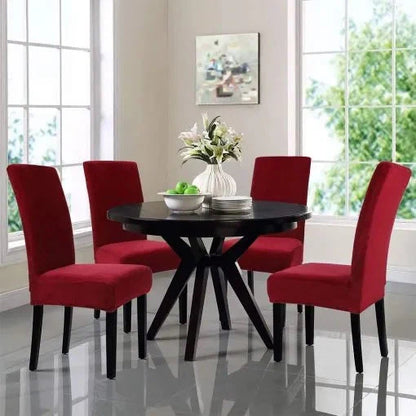 Fitted Style cotton Jersey Chair covers Maroon