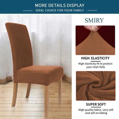 Fitted Style Cotton Jersey Chair Covers Light Brown