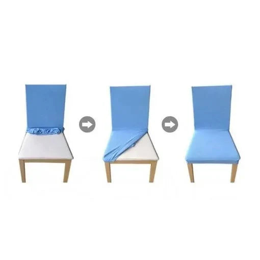 Fitted Style Cotton Jersey chair Covers Blue