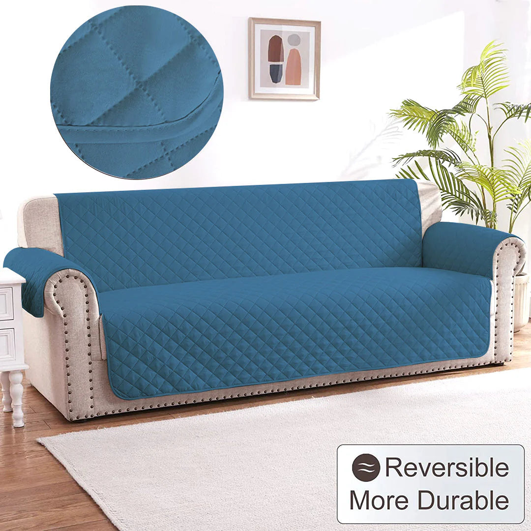 Cotton Quilted Sofa Runner Sofa Coat Zinc