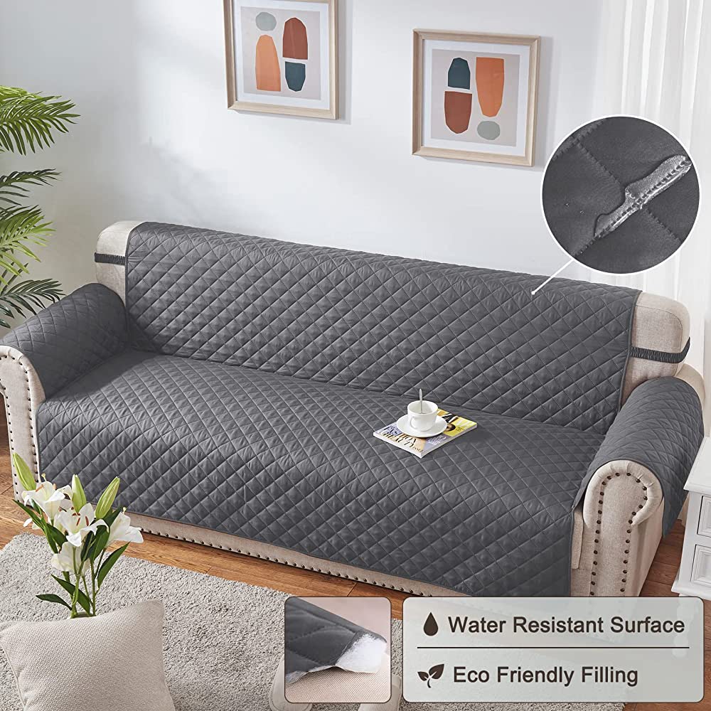 COTTON QUIKTED SOFA RUNNER SOFA COAT GREY